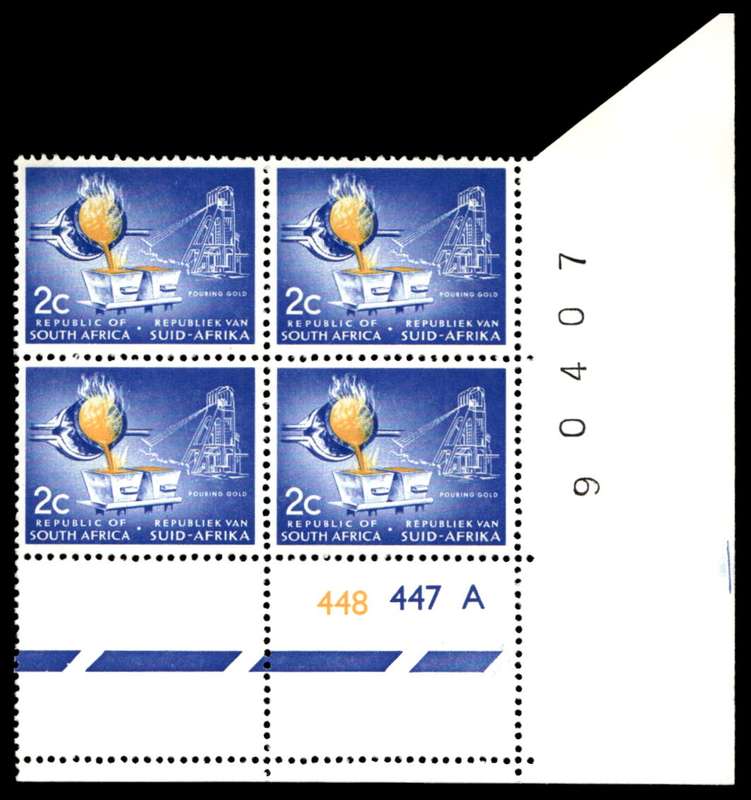 RSA 1972/03 Definitive Issue 2c Cyl. No 448 447A Wmk RSA