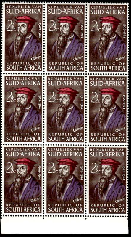 RSA 1964/07/10 400th Anniversary of Calvin's Death 2½c *9 stamps