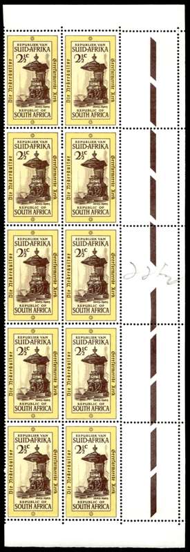 RSA 1965/10/21 Tercentenary of Dutch Reformed Church 2½c *10 stamps