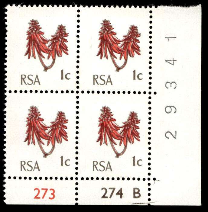 RSA 1969/01 New Design of 1c Cyl No 273 274B