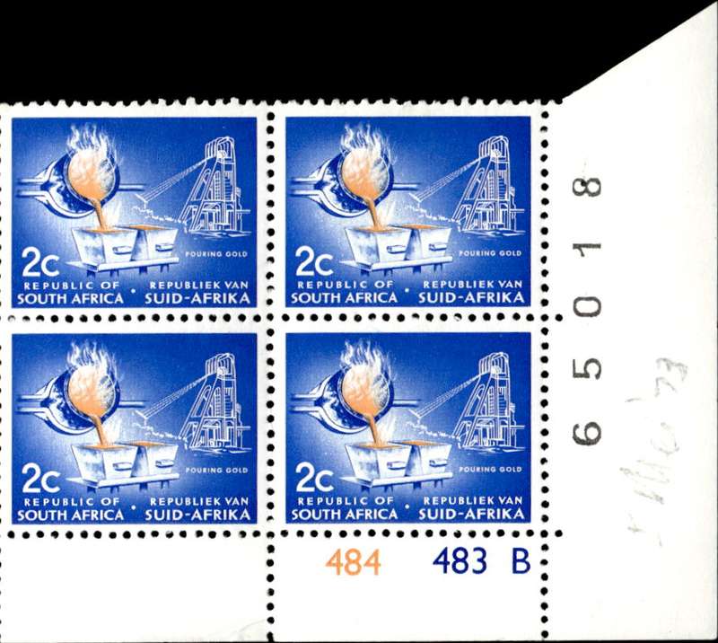 RSA 1972/11 Definitive Issue 2c Cyl. No 484 483B No Wmk