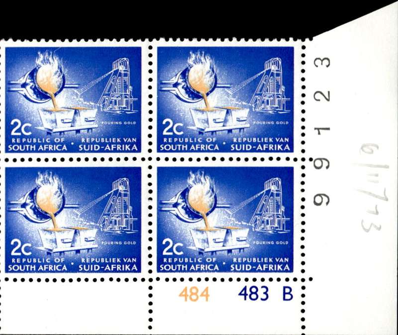 RSA 1972/11 Definitive Issue 2c Cyl. No 484 483B No Wmk