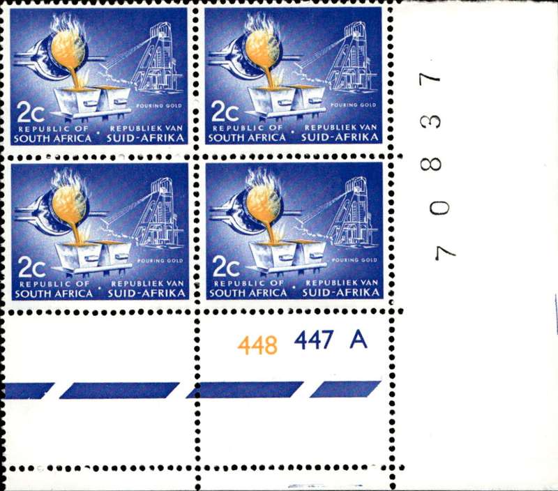 RSA 1972/03 Definitive Issue 2c Cyl. No 448 447B Wmk RSA
