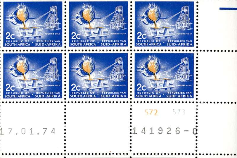 RSA 1974/01/17 Definitive Issue 2c Cyl. No 572 573 No Wmk
