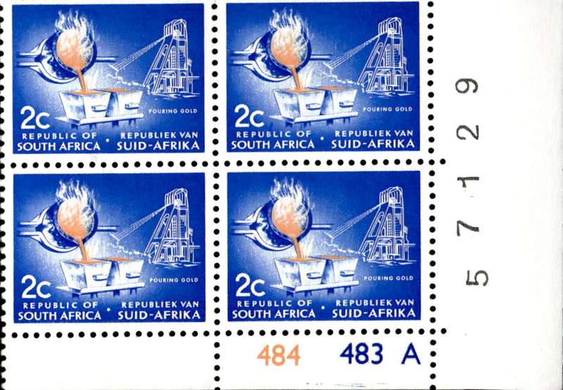 RSA 1972/11 Definitive Issue 2c Cyl. No 484 483A No Wmk