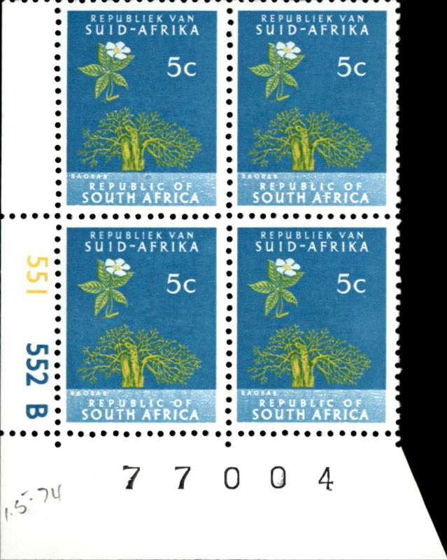 RSA 1973/10/04 Definitive Issue 5c Cyl. No 551 552B