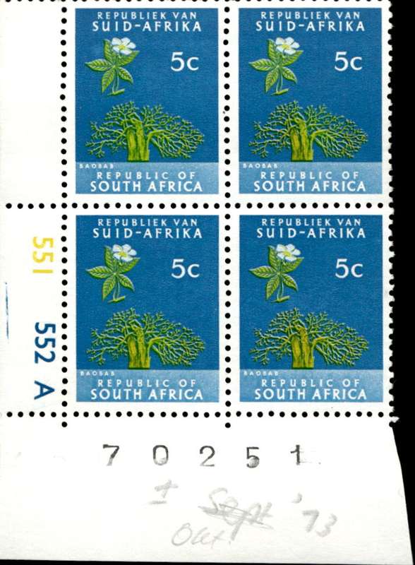 RSA 1973/10/04 Definitive Issue 5c Cyl. No 551 552A