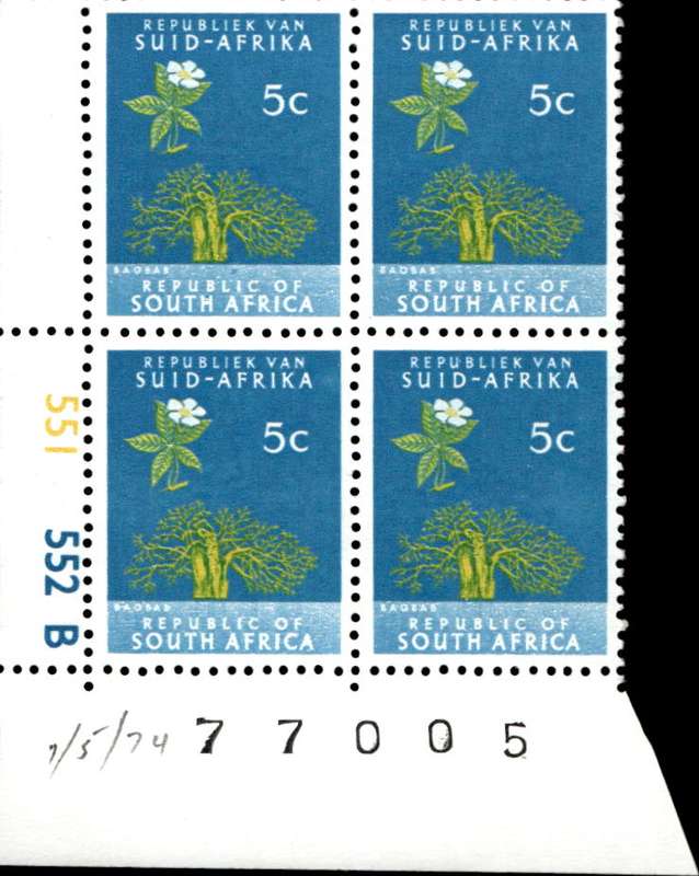 RSA 1973/10/04 Definitive Issue 5c Cyl. No 551 552B