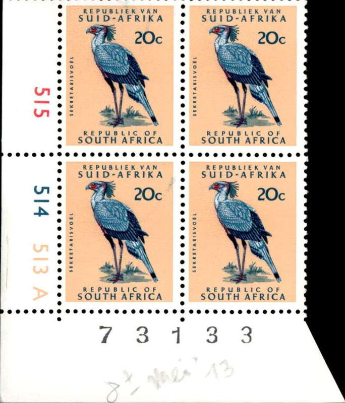 RSA 1973/05/08 Definitive Issue 20c Cyl. No 515 514 513A