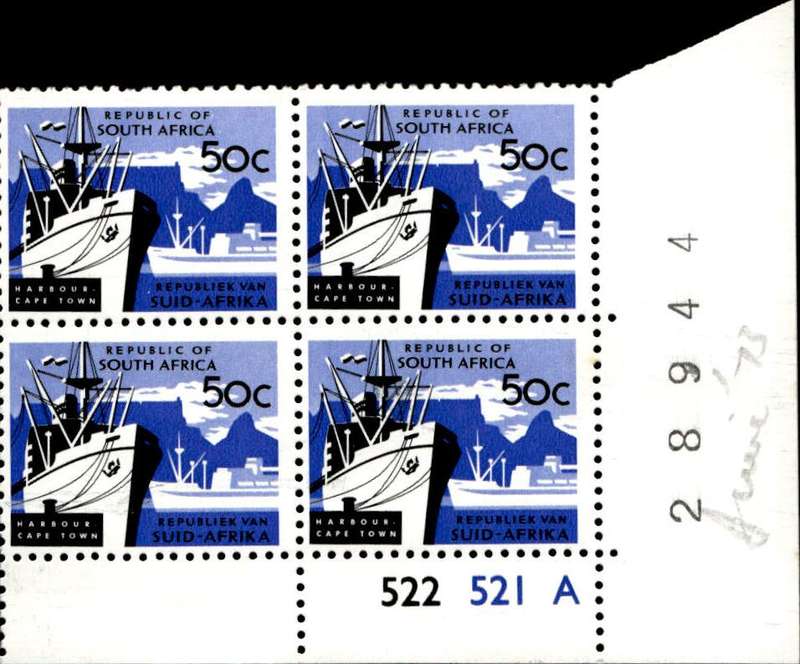 RSA 1974/07/22 Definitive Issue 50c Cyl. No 522 521A