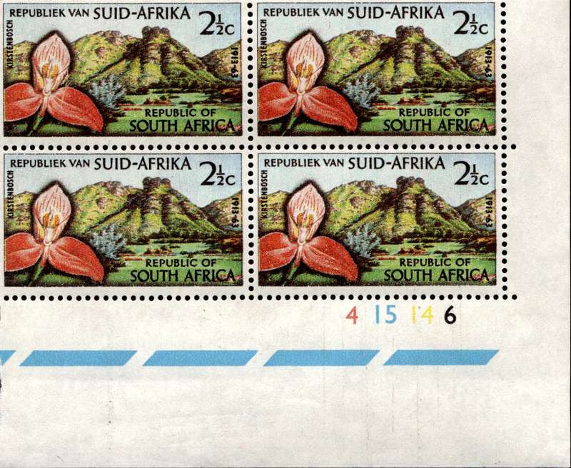 RSA 1963/03/14 50th Anniversary of Kirstenbosch Botanical Gardens 2½c Cyl. No 4/15/14/6