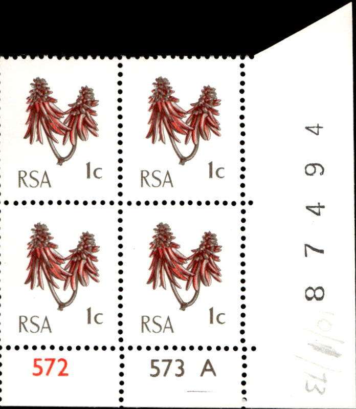RSA 1969/01 New Design of 1c Cyl No 572 573A