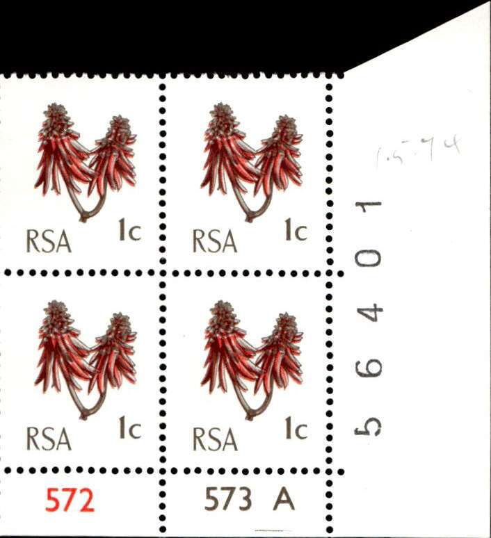 RSA 1969/01 New Design of 1c Cyl No 572 573A
