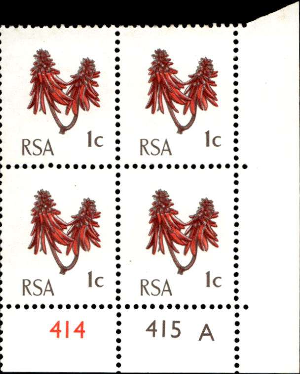 RSA 1969/01 New Design of 1c Cyl No 414 415A