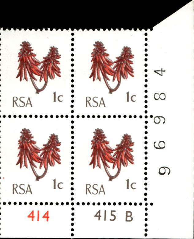 RSA 1969/01 New Design of 1c Cyl No 414 415B