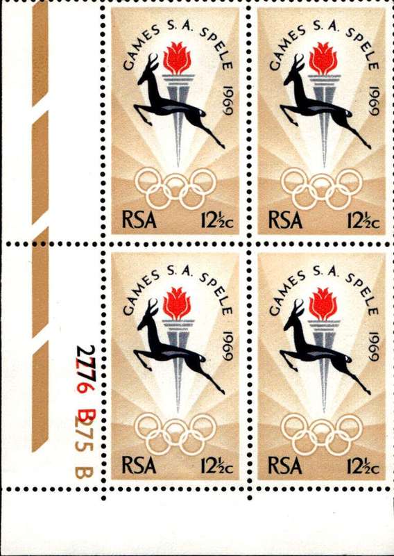 RSA 1969/03/15 S.A. games in Bloemfontein 12½c Cyl No 277 276 275B