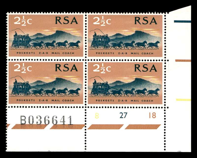 RSA 1969/10/06 100th Anniversary of Z.A.R. 2½c Cyl No 8 27 18B