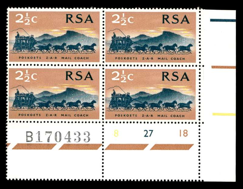 RSA 1969/10/06 100th Anniversary of Z.A.R. 2½c Cyl No 8 27 18B