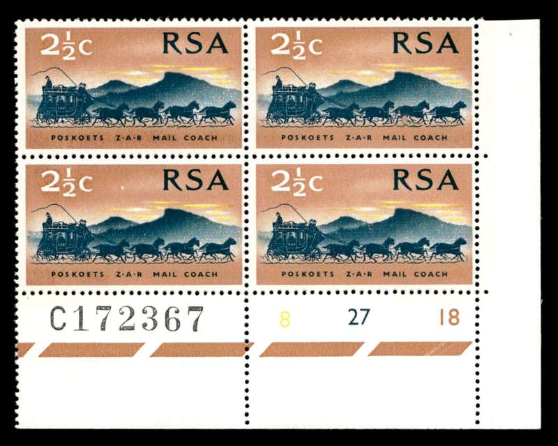 RSA 1969/10/06 100th Anniversary of Z.A.R. 2½c Cyl No 8 27 18C