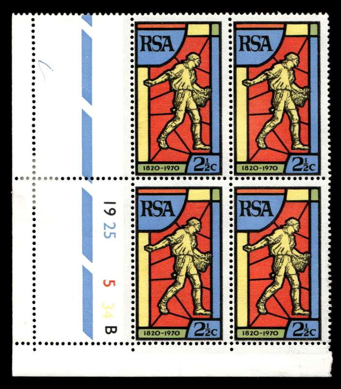 RSA 1970/08/24 150th Anniversary of Bible Society 2½c Cyl No 19 25 5 34B