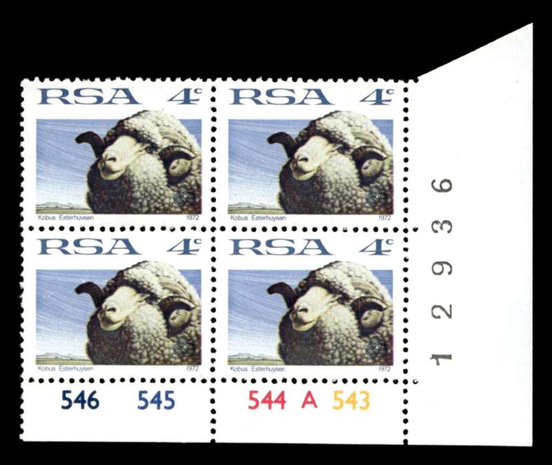 RSA 1973/10/01 Definitive issue 4c Cyl No 546 545 544 543A