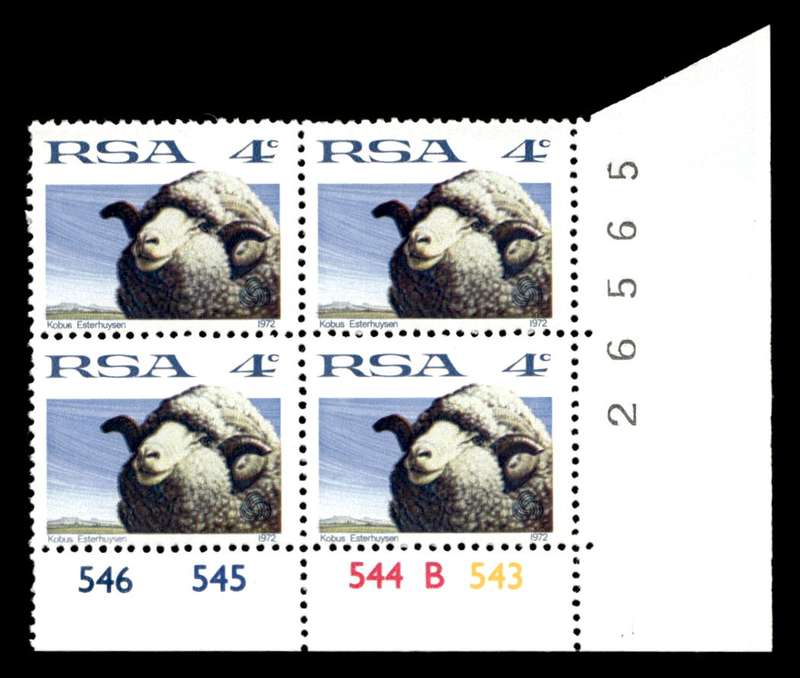 RSA 1973/10/01 Definitive issue 4c Cyl No 546 545 544 543B