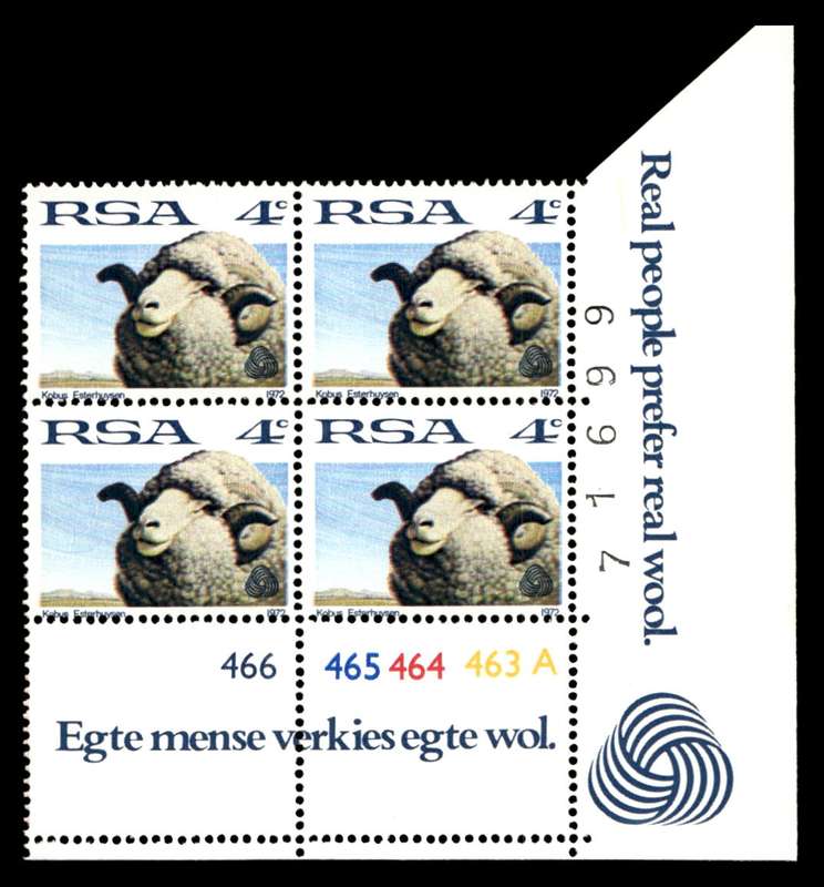 RSA 1972/05/15 Interim Definitives 4c Cyl No 466 465 464 463A