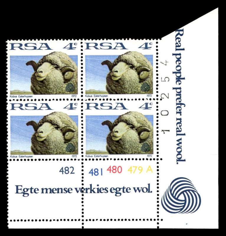 RSA 1972/05/15 Interim Definitives 4c Cyl No 482 481 480 479A