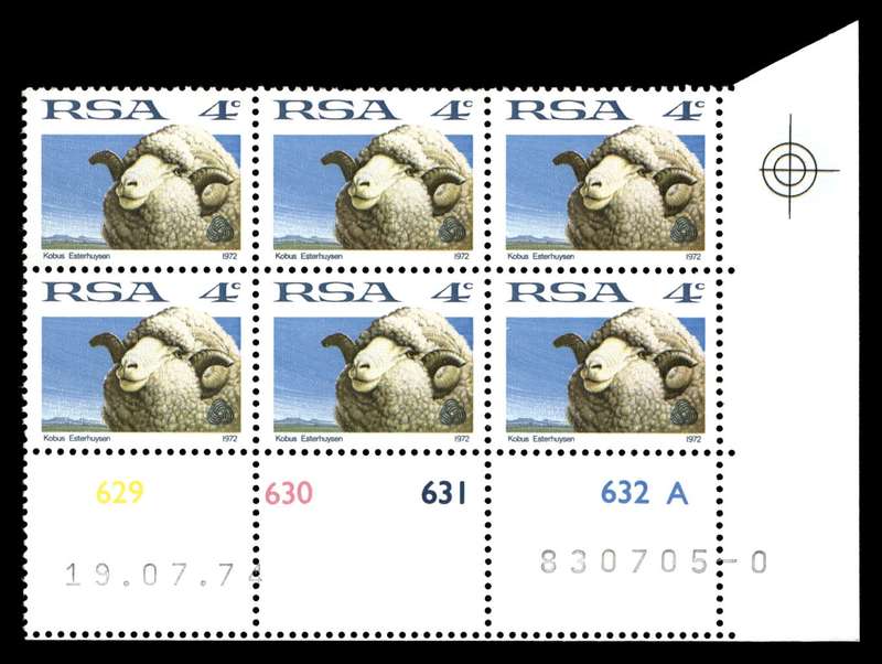 RSA 1974/07/19 Definitive Issue 4c Cyl. No 629 630 631 632 A 0