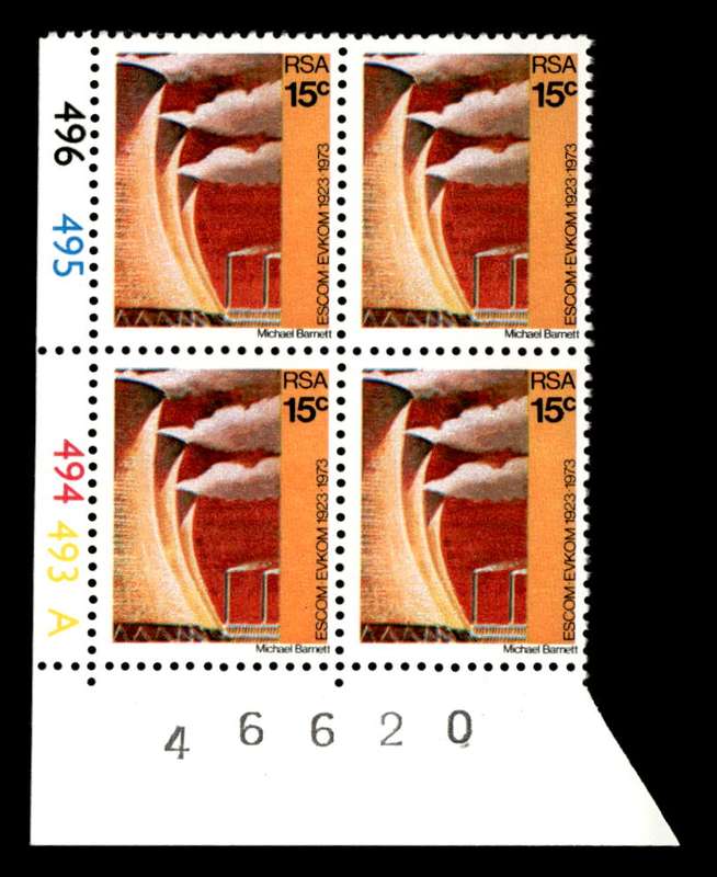RSA 1973/02/01 50th Anniversary of ESCOM 15c Cyl No 496 495 494 493A