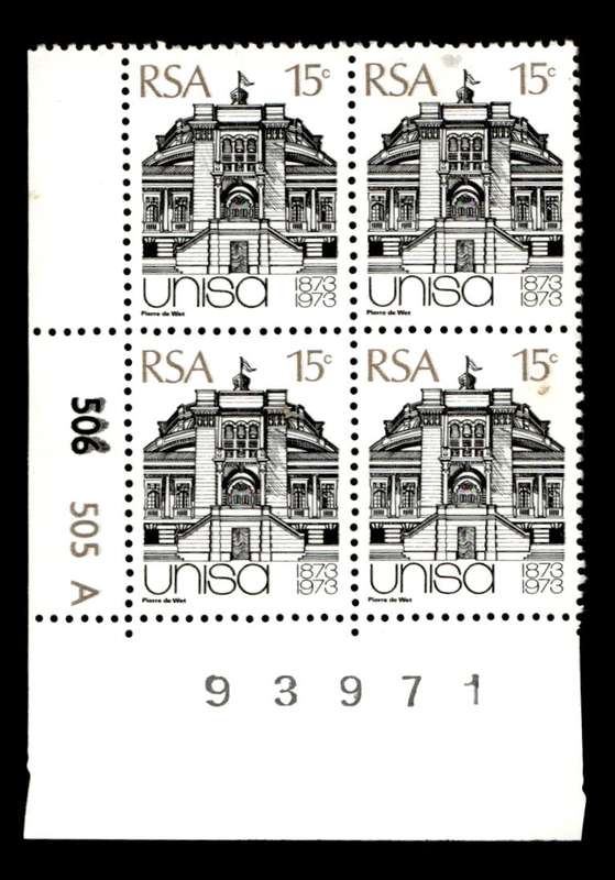 RSA 1973/04/02 Centenary of Unisa 15c Cyl No 506 505A