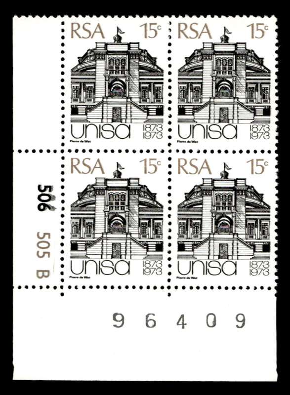 RSA 1973/04/02 Centenary of Unisa 15c Cyl No 506 505B