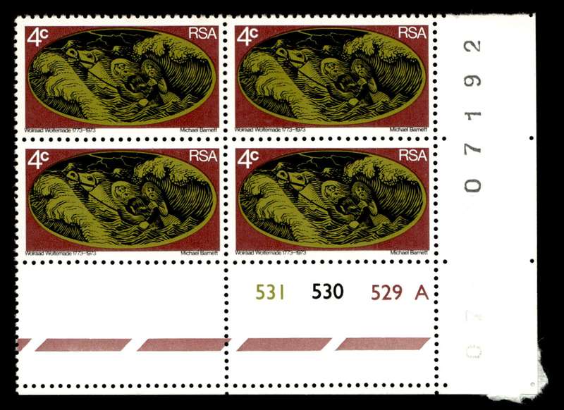 RSA 1973/06/02 Bicentenary of Rescue by Wolraad Woltemade 4c Cyl No 531 530 529A