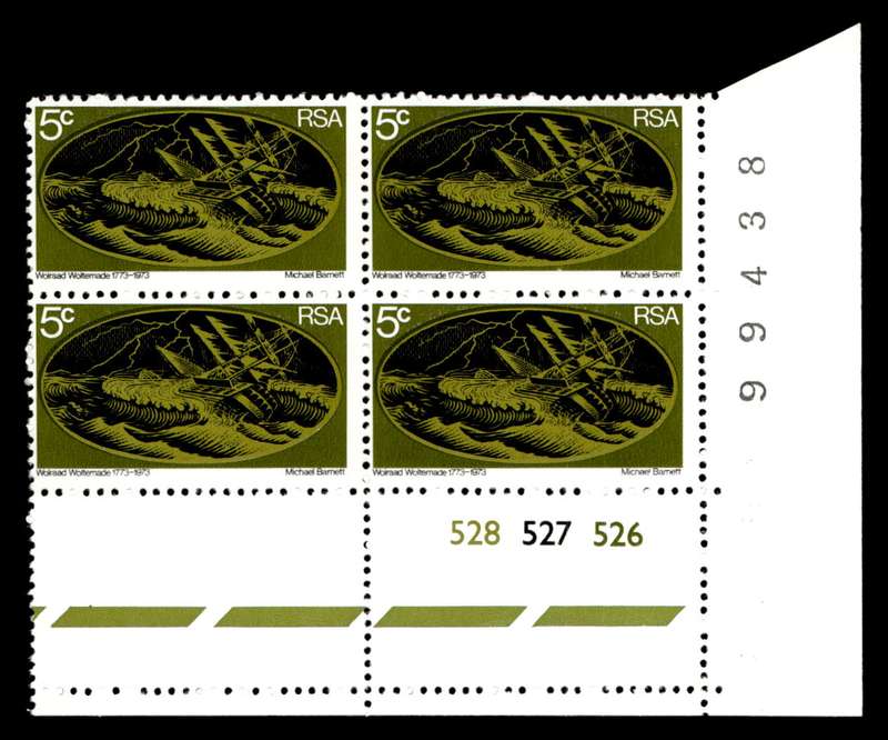 RSA 1973/06/02 Bicentenary of Rescue by Wolraad Woltemade 5c Cyl No 528 527 526
