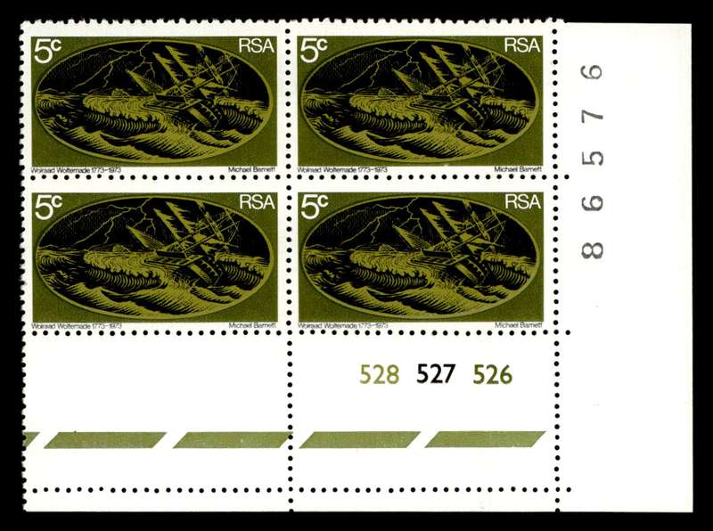 RSA 1973/06/02 Bicentenary of Rescue by Wolraad Woltemade 5c Cyl No 528 527 526