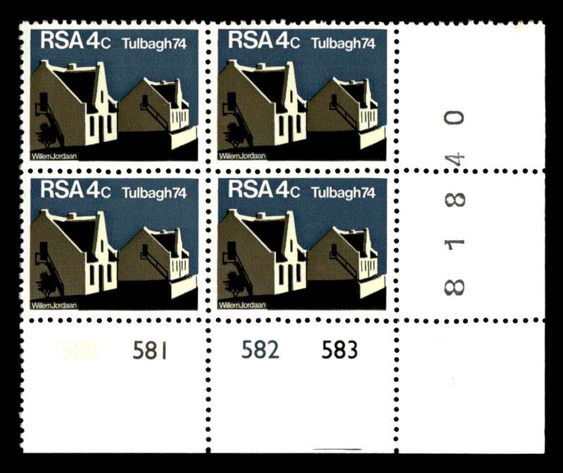 RSA 1974/03/14 Restoration of Tulbagh 4c Cyl No 580 581 582 583