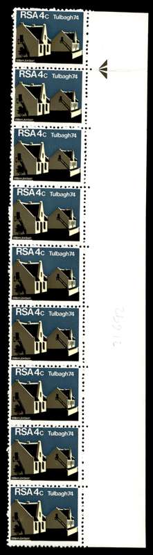 RSA 1974/03/14 Restoration of Tulbagh 4c *9 stamps Arrow block