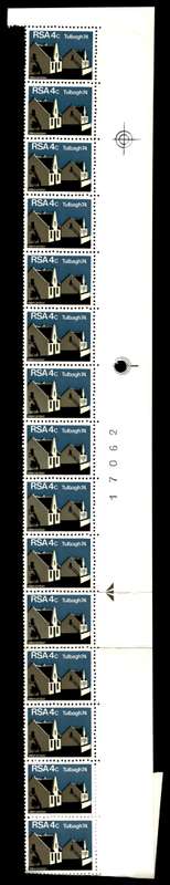 RSA 1974/03/14 Restoration of Tulbagh 4c *17 stamps Arrow block