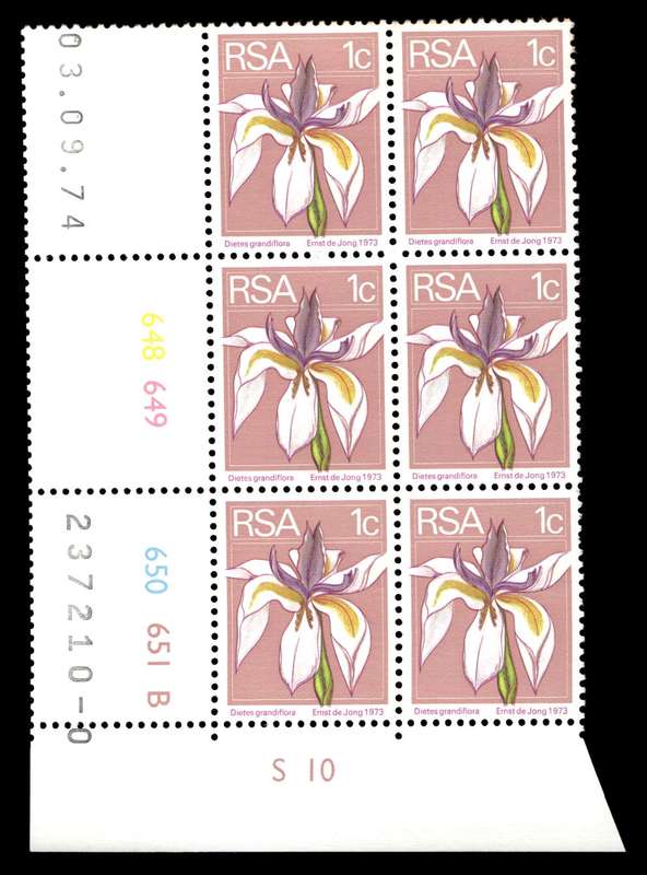 RSA 1974/09/03 2nd Definitive Issue 1c Cyl No 648 649 650 651B