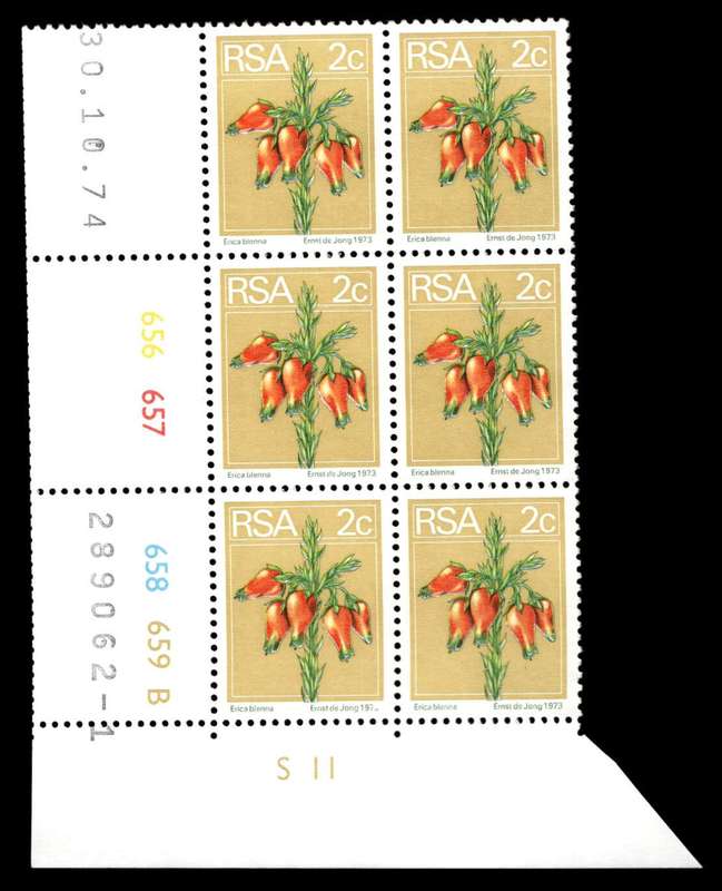 RSA 1974/10/30 2nd Definitive Issue 2c Cyl No 656 657 658 659B