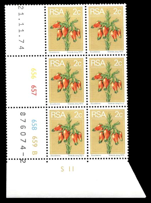 RSA 1974/11/21 2nd Definitive Issue 2c Cyl No 656 657 658 659B
