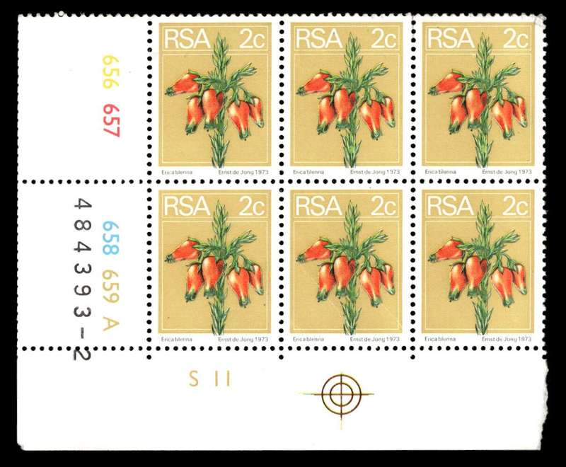 RSA  2nd Definitive Issue 2c Cyl No 656 657 58 659A