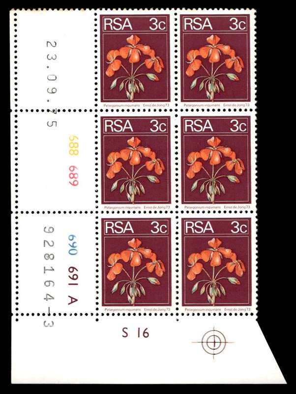 RSA 1975/09/23 2nd Definitive Issue 3c Cyl No 688 689 690 691A