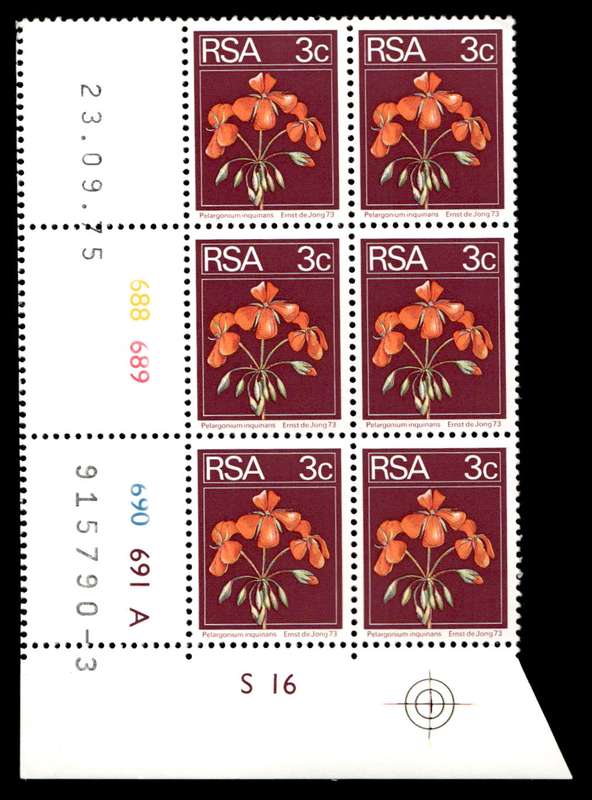 RSA 1975/09/23 2nd Definitive Issue 3c Cyl No 688 689 690 691A