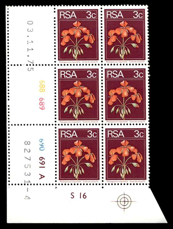 RSA 1975/11/03 2nd Definitive Issue 3c Cyl No 688 689 690 691A
