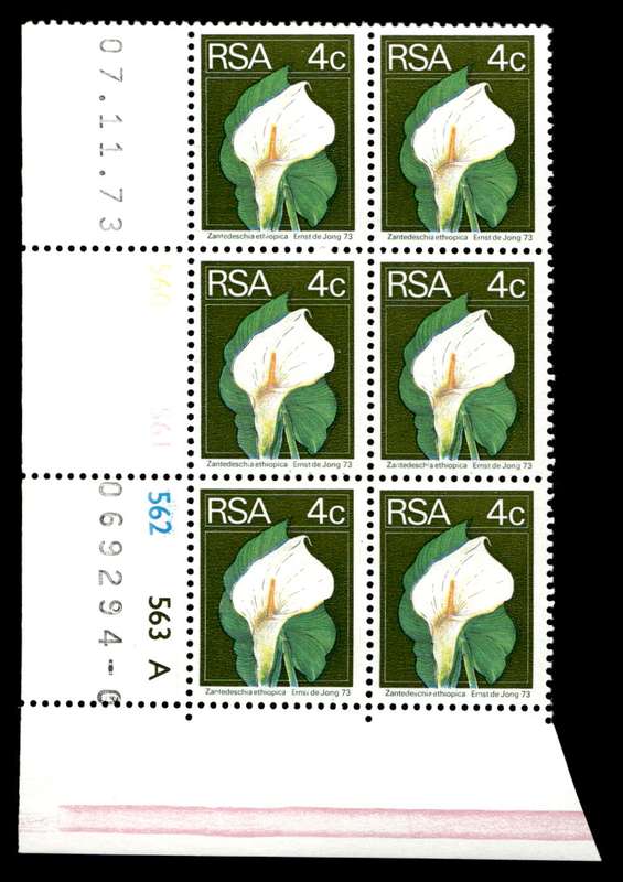 RSA 1973/11/07 2nd Definitive Issue 4c Cyl No 560 561 562 563A