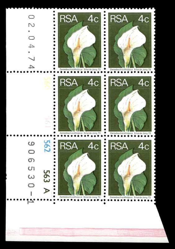 RSA 1974/04/02 2nd Definitive Issue 4c Cyl No 560 561 562 563A