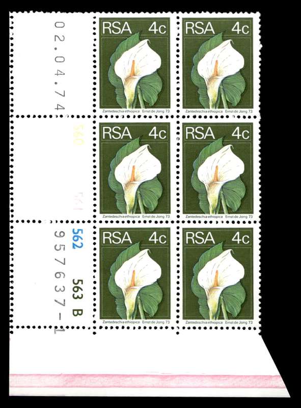 RSA 1974/04/02 2nd Definitive Issue 4c Cyl No 560 561 562 563B
