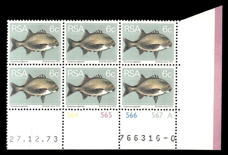 RSA 1973/12/27 2nd Definitive Issue 6c Cyl No 564 565 566 567A