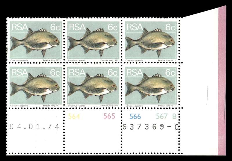 RSA 1974/01/04 2nd Definitive Issue 6c Cyl No 564 565 566 567B